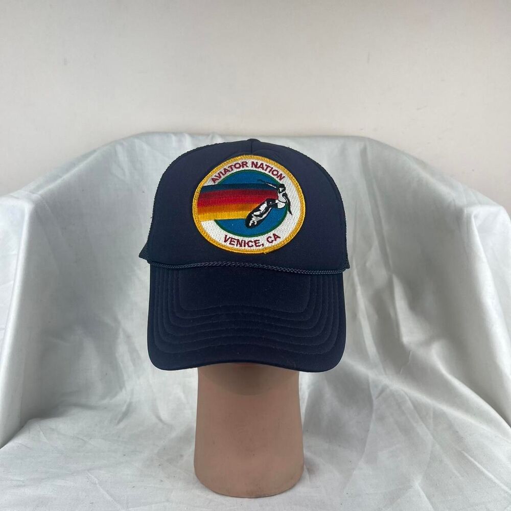 Rare Aviator Nation Trucker Hat Surf Venice Malibu Blue Snapback Hat Cap